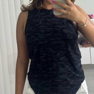Lululemon Athletica Black Tank Top with Textured Fabric